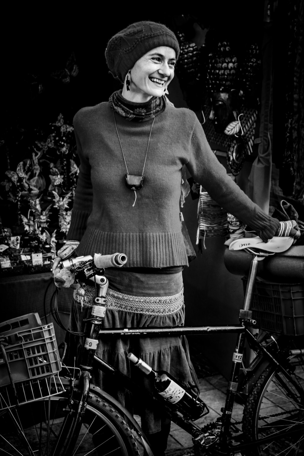 Woman with bicycle